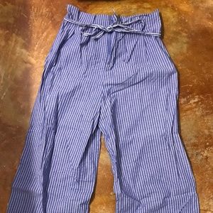 Striped Paperbag Waist Pants